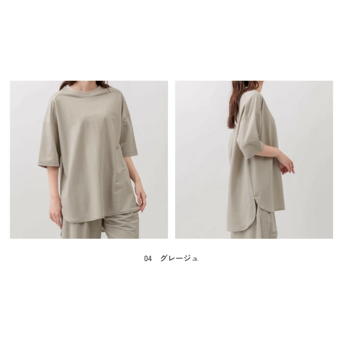0150 鹿の子接触冷感ラウンドヘムプルオーバー