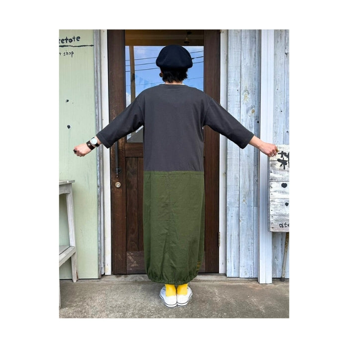 25012307 切替7分袖ワンピース