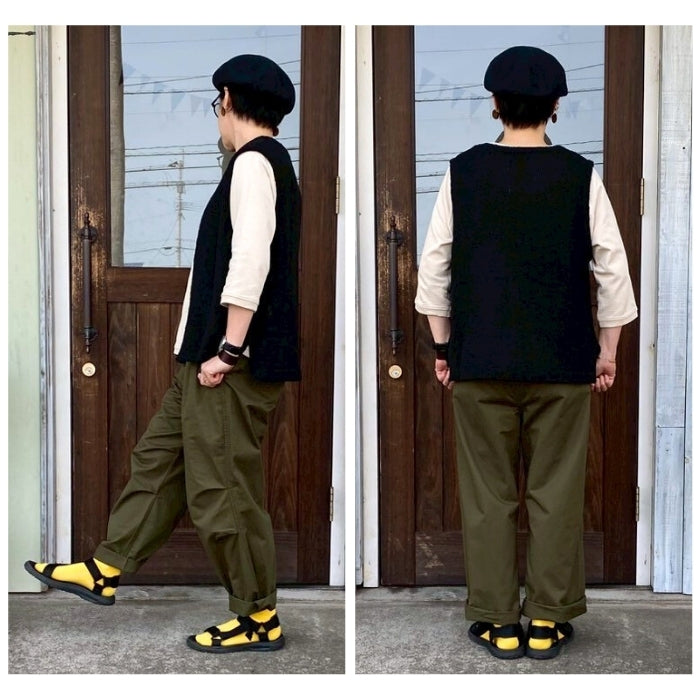 3243 高密度コットンツイル10分丈テーパードパンツ