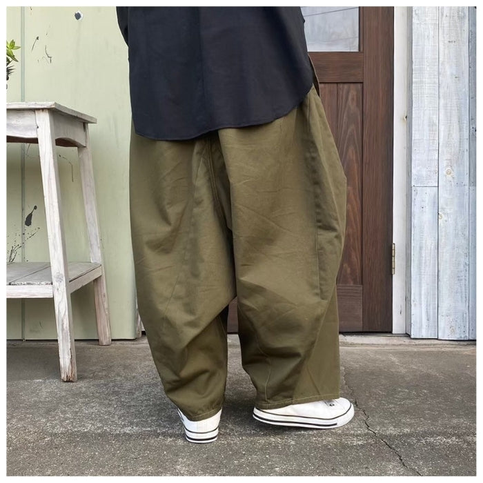 002 ツイル切替ボリュームサルエルパンツ