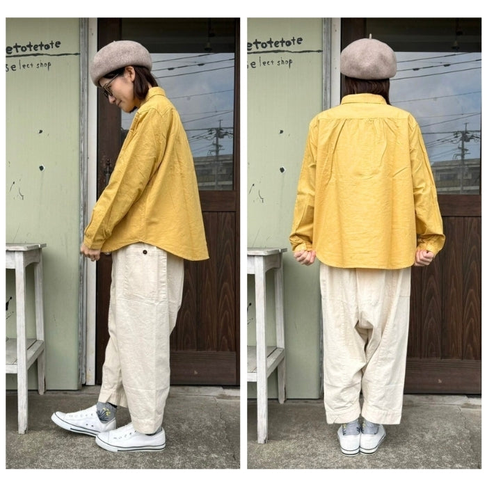 1568 コットンオックス布帛シャツブラウス