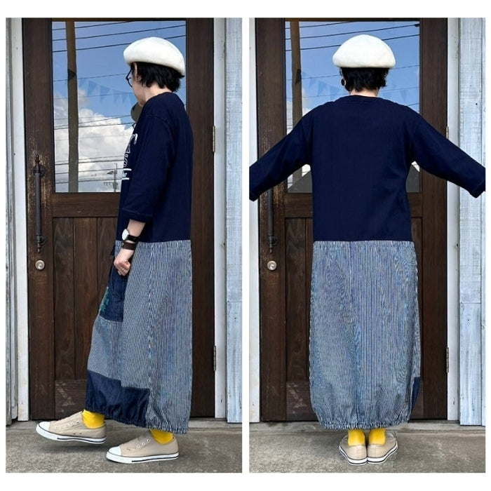25012307 切替7分袖ワンピース