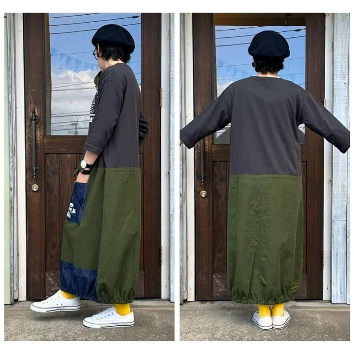 25012307 切替7分袖ワンピース