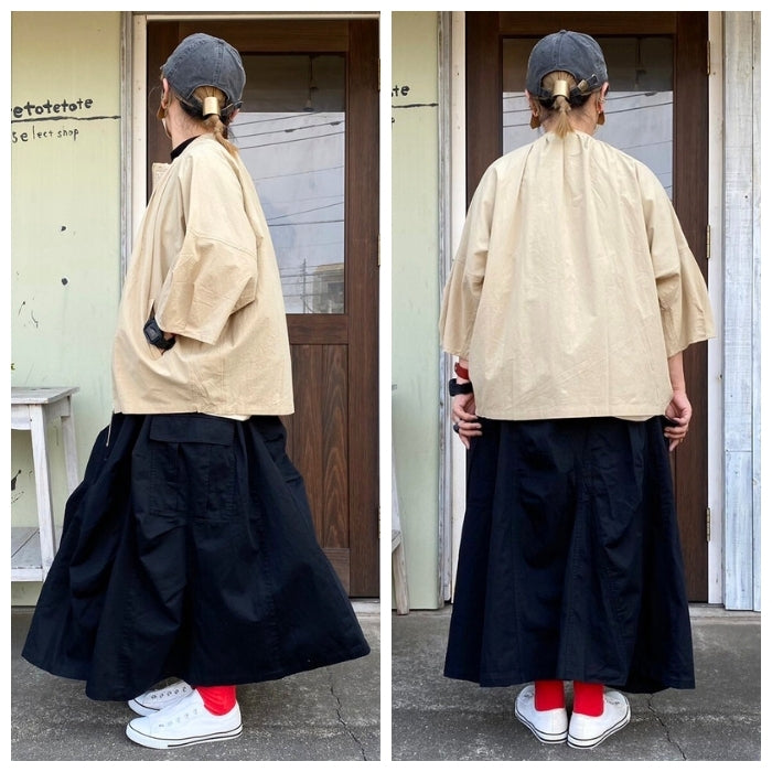 243 サスペンダー付きアシメミリタリースカート