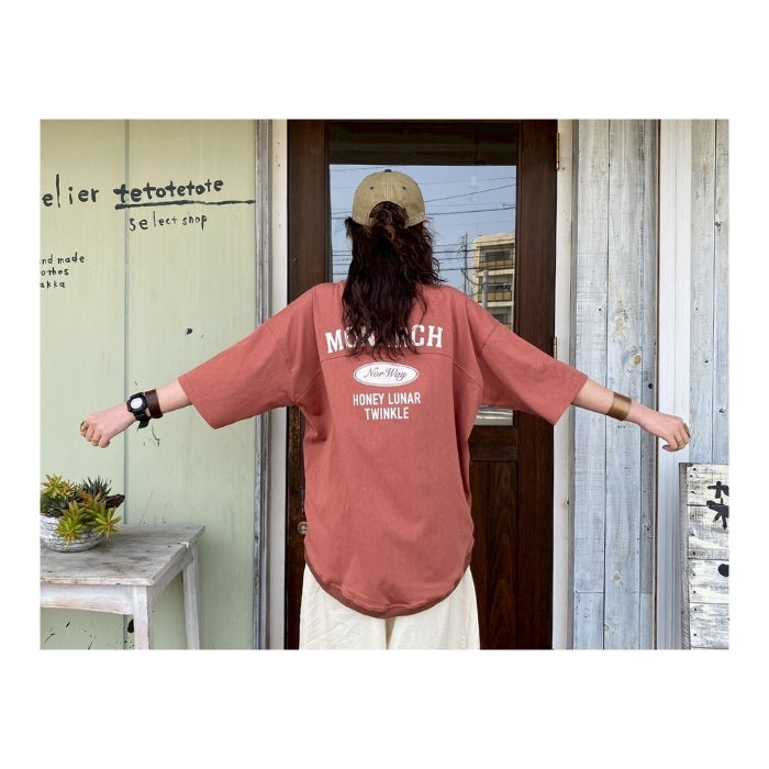 51021 ニットリブ付きロゴTシャツ