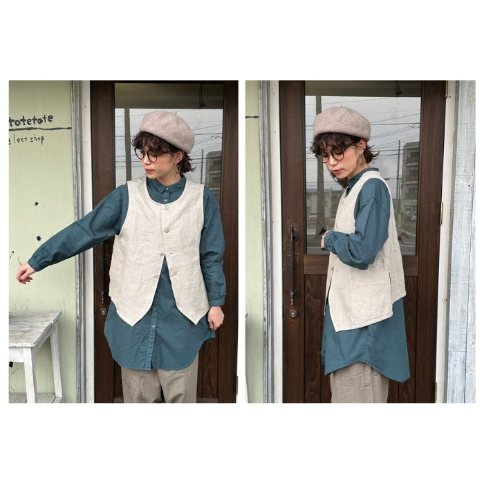 1578 コットンオックスチュニックシャツ