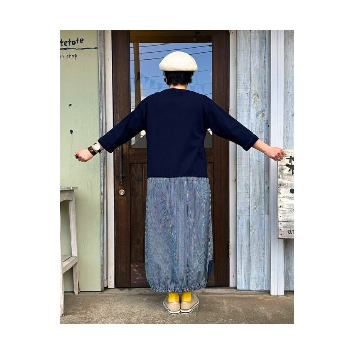 25012307 切替7分袖ワンピース