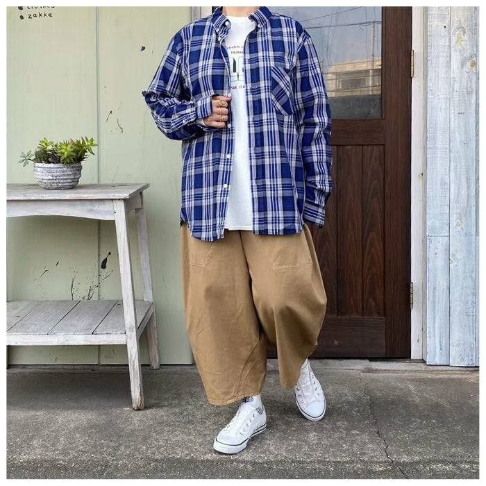 002 ツイル切替ボリュームサルエルパンツ
