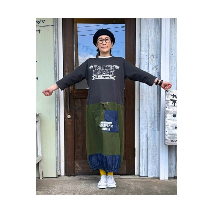 25012307 切替7分袖ワンピース