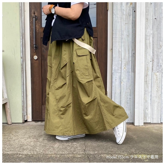 243 サスペンダー付きアシメミリタリースカート