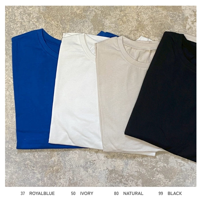 6209　コットンクルーネックラウンドヘムTシャツ