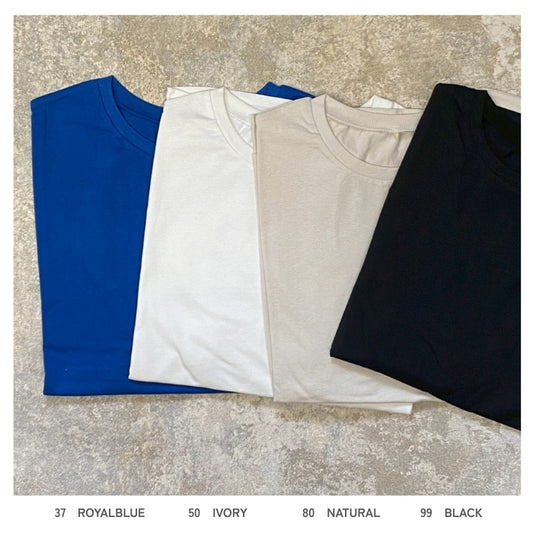 6209　コットンクルーネックラウンドヘムTシャツ
