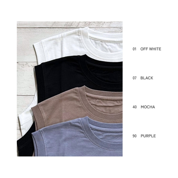 0746　コットン天竺ノースリーブプルオーバー