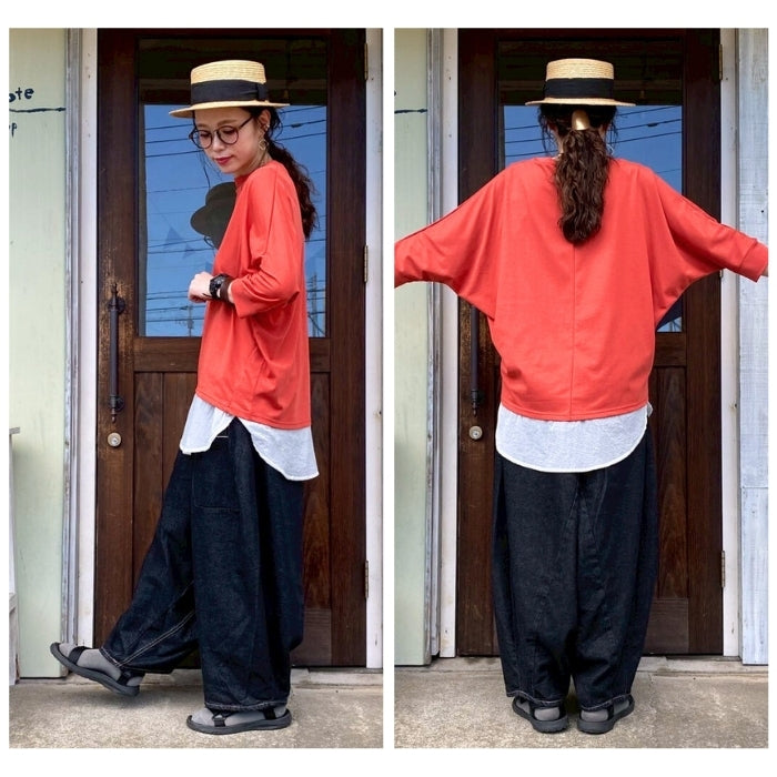 4365　接触冷感七分袖ドルマンプルオーバー