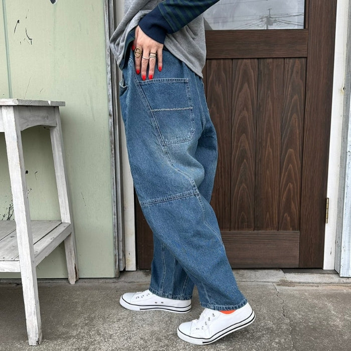 218338　デニム切替ボールパンツ