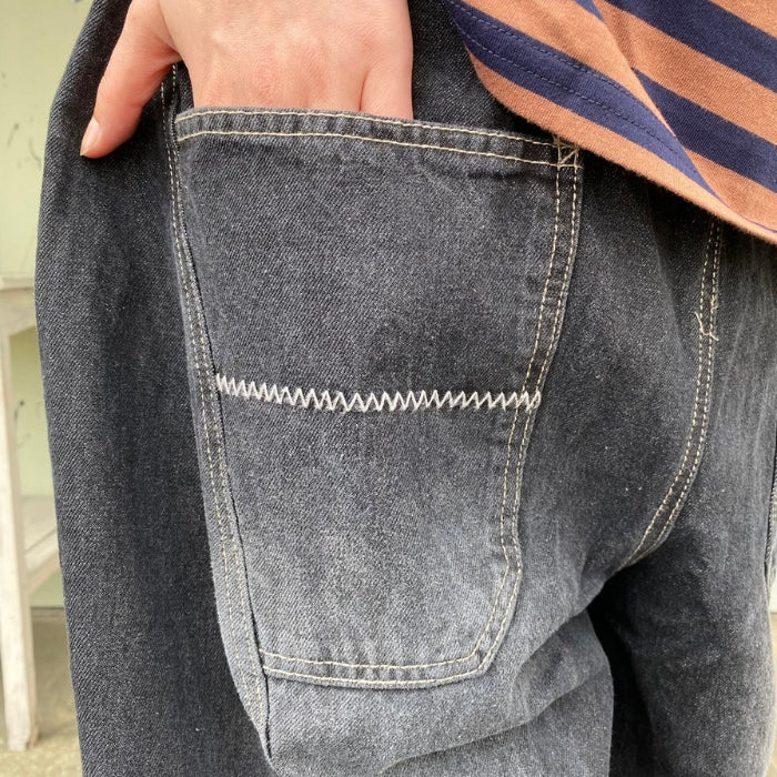 218338　デニム切替ボールパンツ