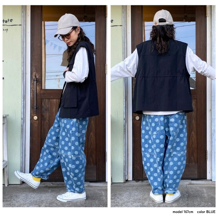 225863　ドットジャガードボールデニムパンツ