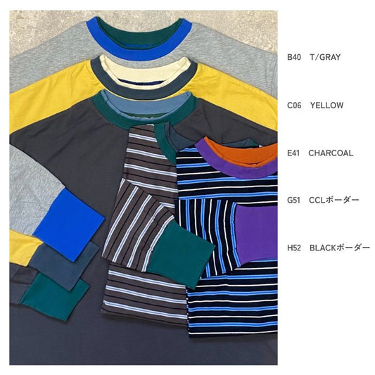 80415290	衿２重トリム裾ラウンドロンTee