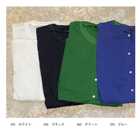 21044　コットンボイルバックギャザーワイドシャツ