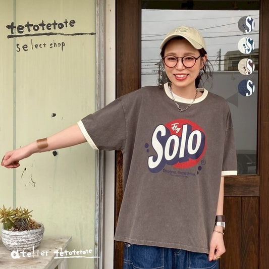 263071　SoloロゴプリントリンガーT