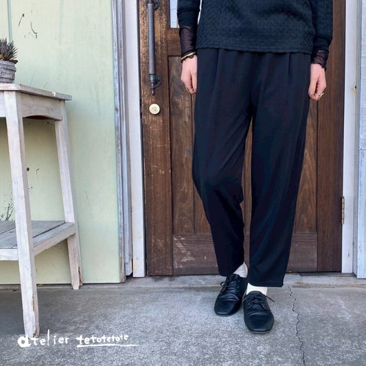 7073　カットジョーゼットタックパンツ