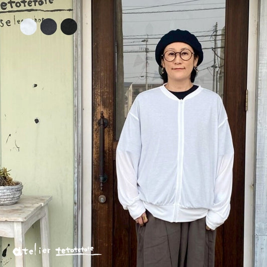 0257　クルーネックジップブルゾン