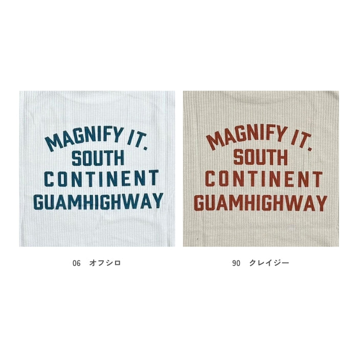 51073　袖メロウ切替ワッフルロゴTシャツ