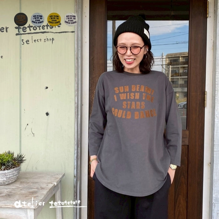 5646561　スウェットライク微起毛天竺フロッキーロゴTシャツ