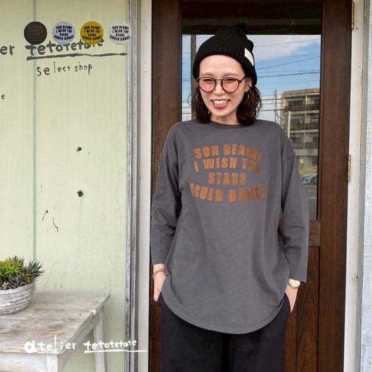 5646561　スウェットライク微起毛天竺フロッキーロゴTシャツ
