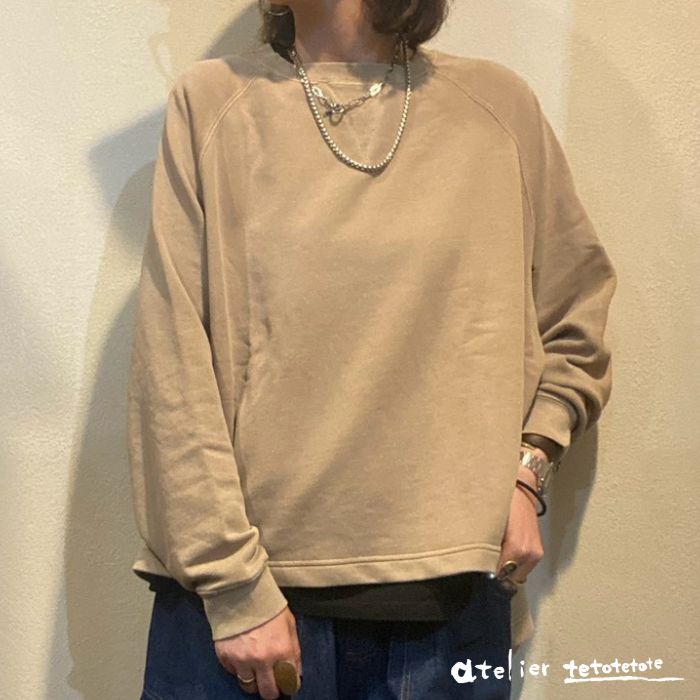 1023　裏毛ラグランスリーブスリット入りPO
