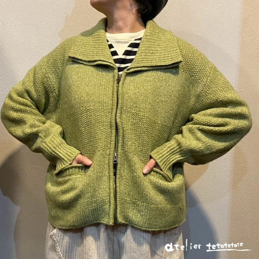 2259　Wジップアップニットカーディガン