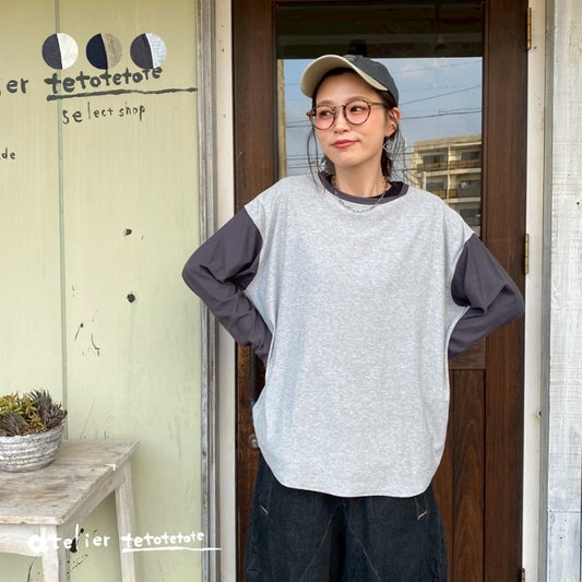 81014926　シアースラブ天竺長袖裾ラウンドT