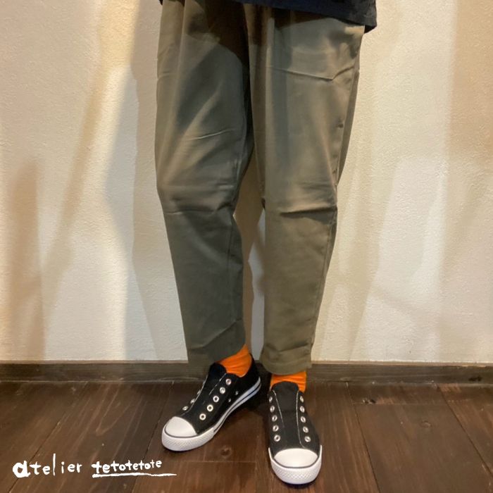 9136　小柄さん用ストレッチ裏起毛テーパードパンツ