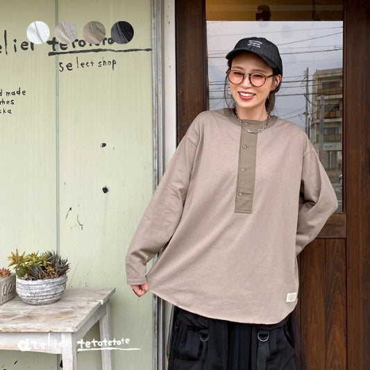 81014962　布帛スキッパープルオーバー