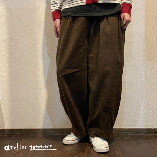 2354　コーデュロイタック９分丈バルーンパンツ