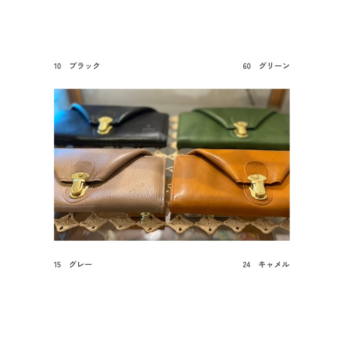 2993649　本革 ヌメオイルシュリンク 差し込み金具 長財布