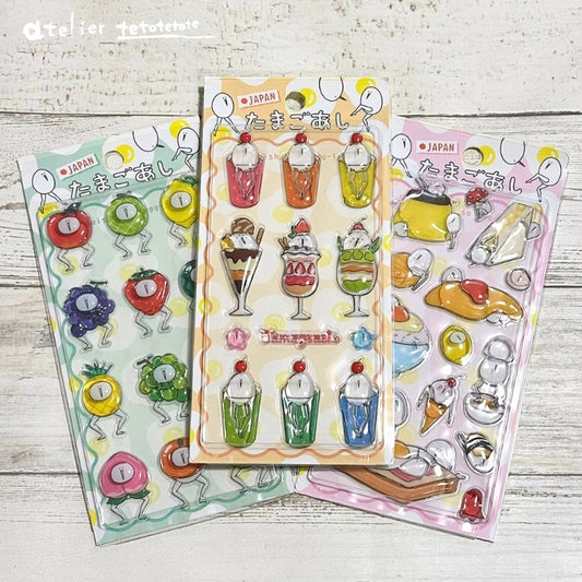 3342　たまごあしぷっくりシール