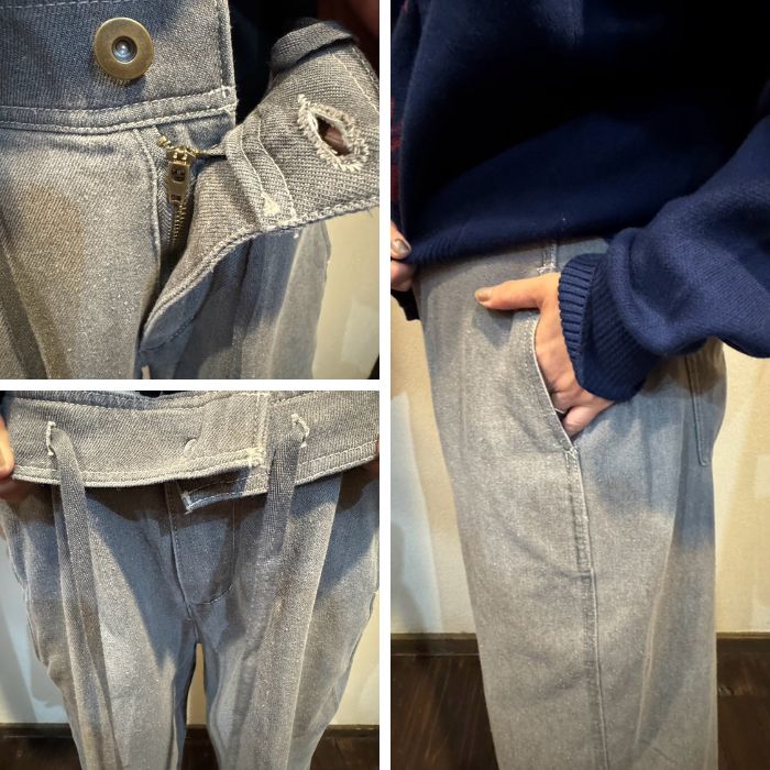 9594　裏起毛デニムバレルパンツ