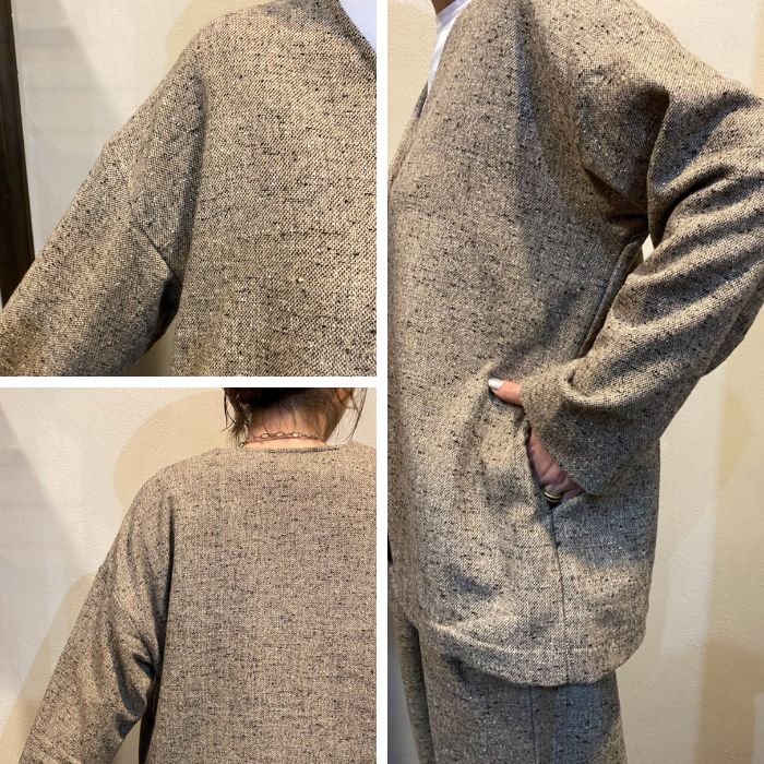 1543419	ネップ入りVネックジャケット