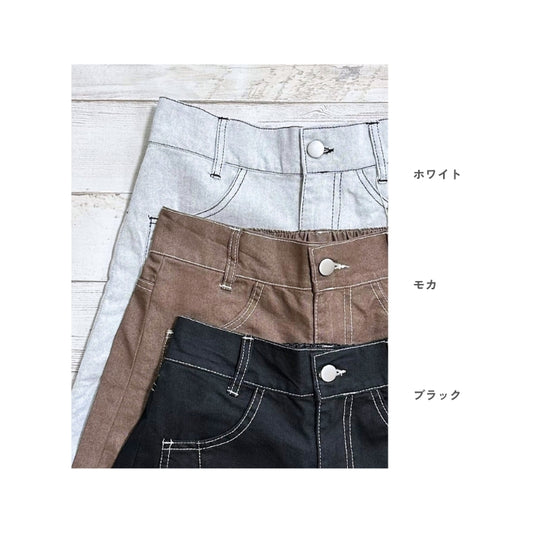 33186　ツイル配色ステッチバレルパンツ