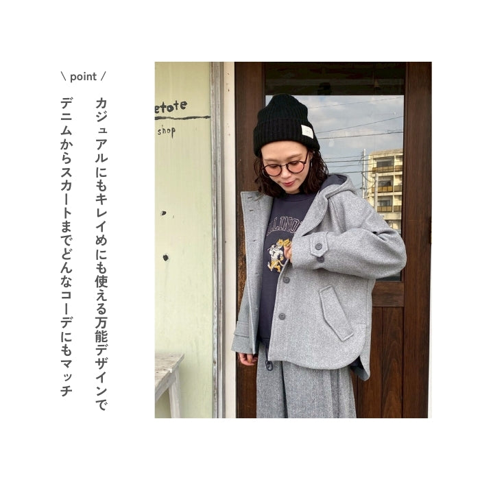 2546　フェイクウールフード付きブルゾン