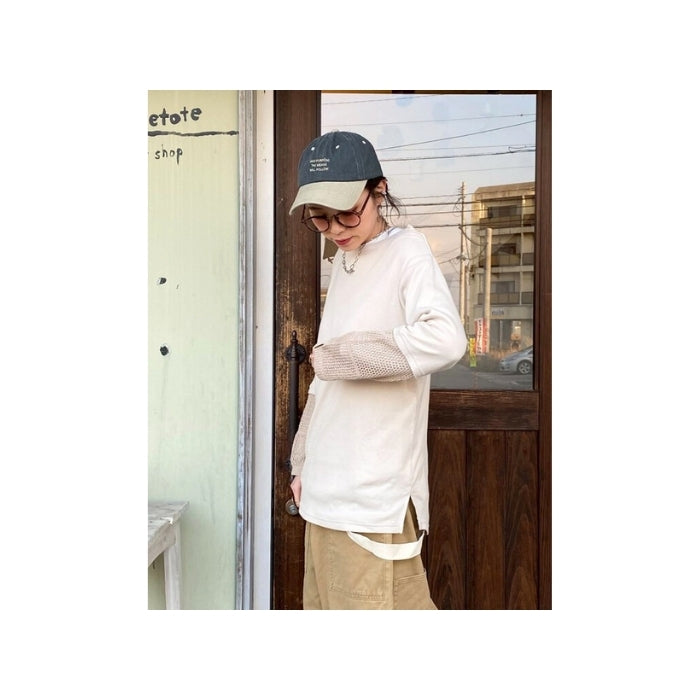261000　袖ニット切替長袖Tシャツ