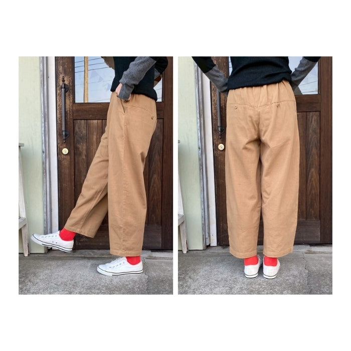 9575　コットンツイル裏起毛カーブパンツ