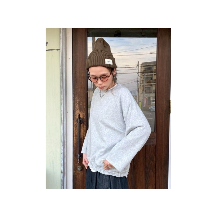 80914888　裾スピンドルクルーワイドプルオーバー