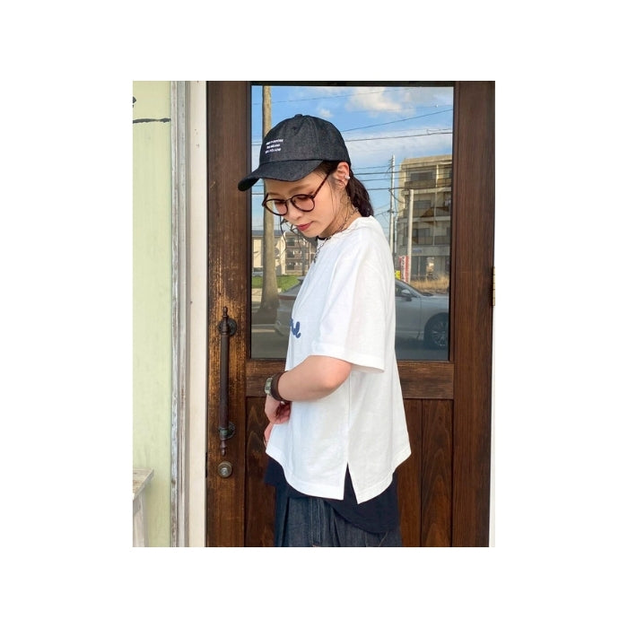 6314　ブラシ刺しゅうワイドクルーネックTシャツ