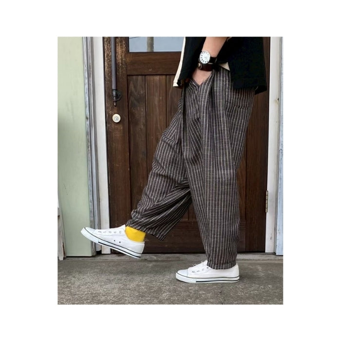1381210　ストライプダボっとパンツ