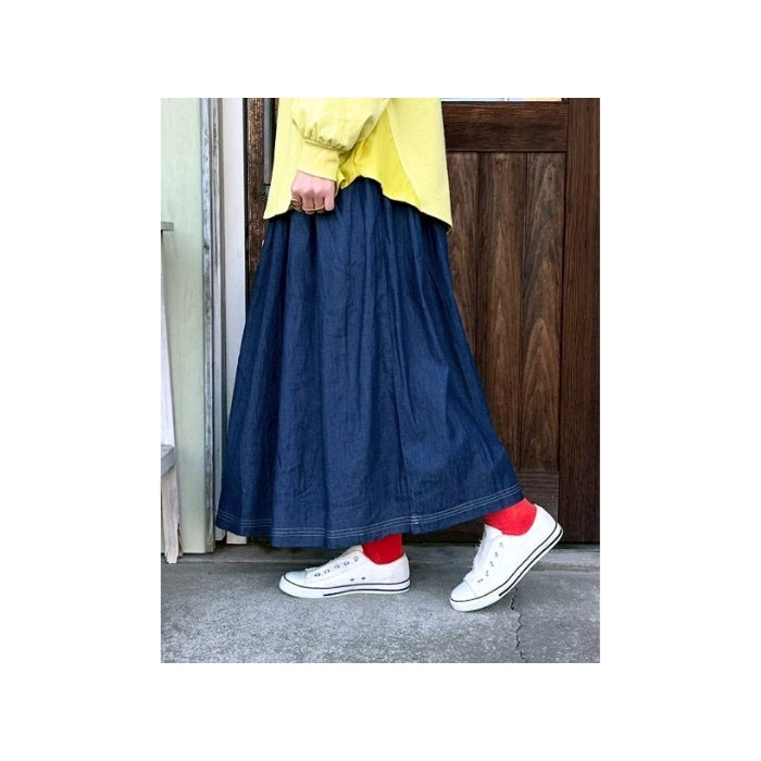 8537　デニムギャザースカート