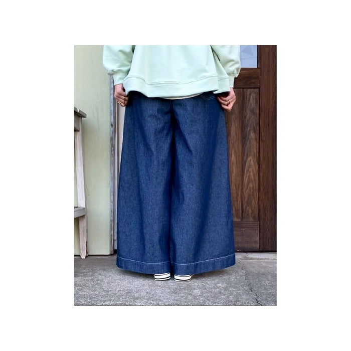 7022　デニムタックワイドパンツ