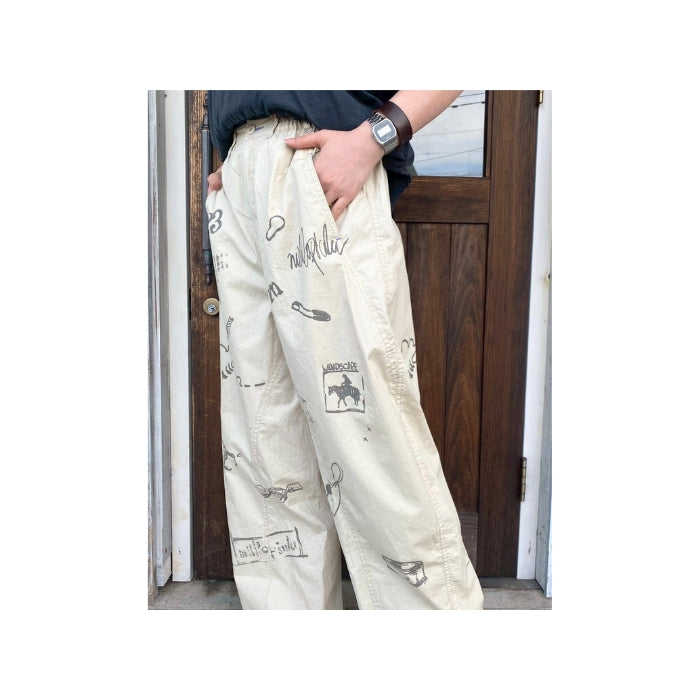 226973　スケッチデザインカーブクロッチパンツ
