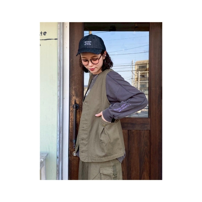 251919　ヘリンボーン製品染めバイオベスト